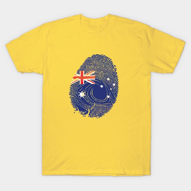 Flag of australia in fingerprint T-Shirt by A Zee Marketing